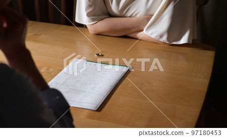 A couple discussing divorce (adultery / divorce notification) 97180453