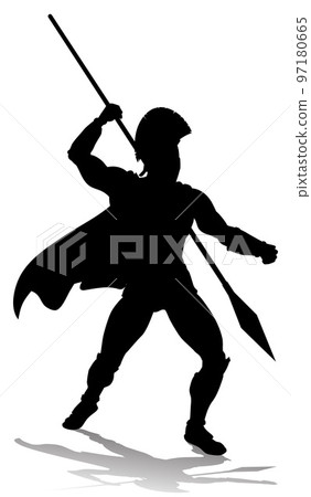 Spartan Silhouette Gladiator Trojan Greek Warrior 97180665