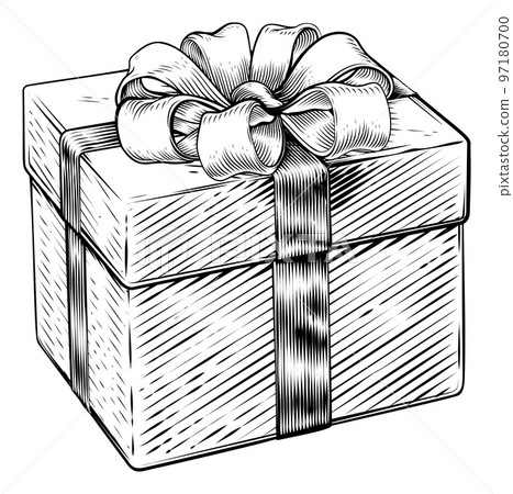 Christmas Gift Birthday Vintage Present Box Bow 97180700