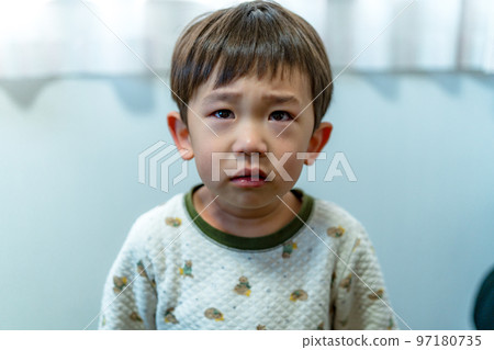 A boy in an unpleasant period Abandoning childcare Bullying 97180735