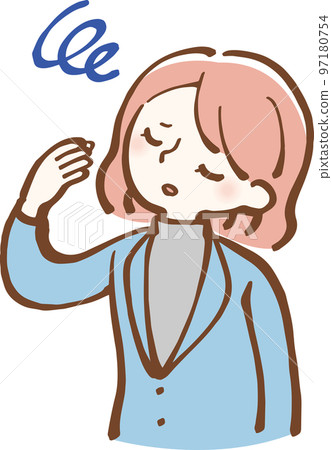 Dizzy woman Illustration 97180754
