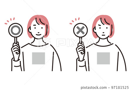 A college student girl with a circle and a bill 97181525