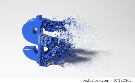 Image of a dollar sign dissolves particles in the air 97182502