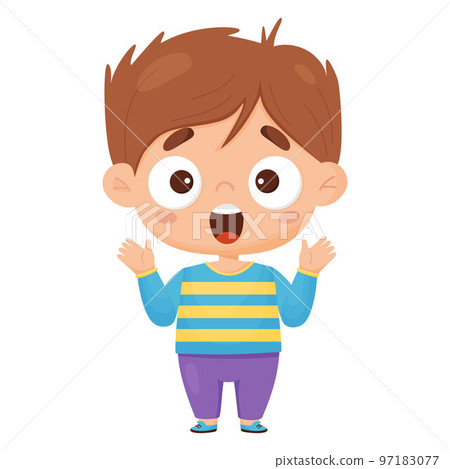 Boy emotion. Surprise, cry. Vector illustration in cartoon style 97183077