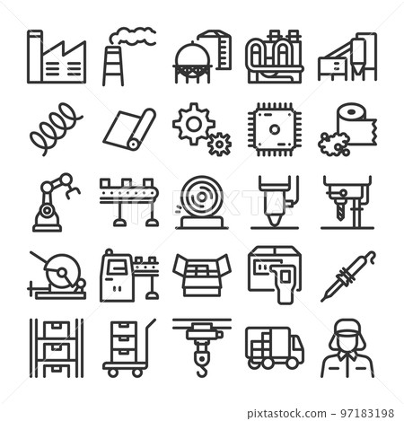 工廠製造圖標集 97183198
