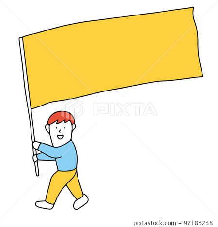 man holding a flag 97183238