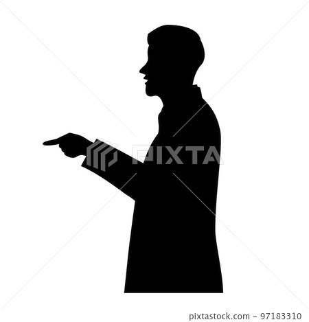 憤怒的上班族的剪影插圖 憤怒的上班族的剪影插圖 97183310