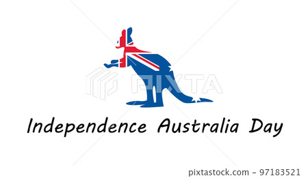 Australia Independence Day with kangaroo. Welcome page Australia Independence Day with kangaroo. Welcome page 97183521