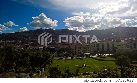 Aerial panoramic view to Cuzco in Peru Aerial panoramic view to Cuzco in Peru 97183638