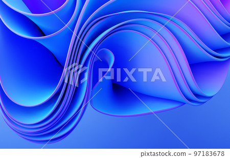 Abstract modern neon, blue, violet colors background with ruffle, folded cloth Abstract modern neon, blue, violet colors background with ruffle, folded cloth 97183678