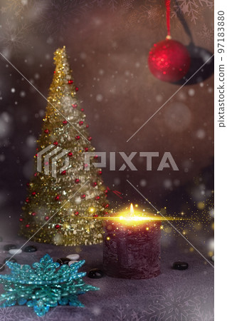 new year 2023 holiday toys christmas tree decorative candle shine 97183880