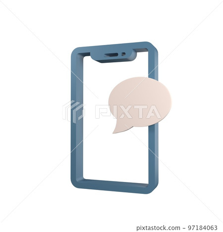 Phone with media icon. isolated on white background. 3d rendering 97184063