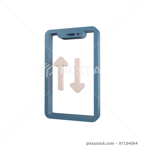 Phone with media icon. isolated on white background. 3d rendering Phone with media icon. isolated on white background. 3d rendering 97184064