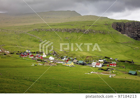Mykines village on the Faroe Mykines village on the Faroe 97184213