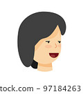 Woman face smiling 3d vector icon or cartoon girl female smile profile illustration isolated clipart image 97184263
