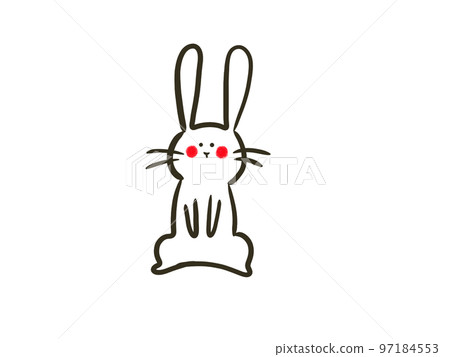 Illustration of a sitting white rabbit Illustration of a sitting white rabbit 97184553