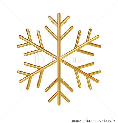 Golden snowflake icon 97184916