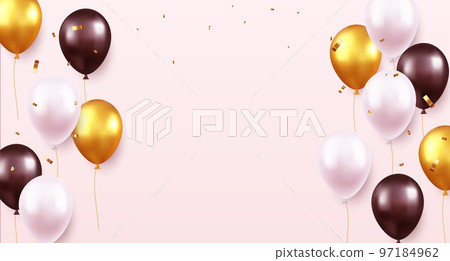 Celebration party banner with color balloons background. 97184962