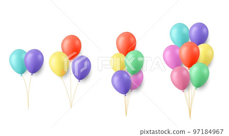 Set of festive color balloons 97184967