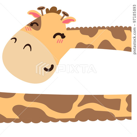 Animal head giraffe flat doodle Animal head giraffe flat doodle 97185893