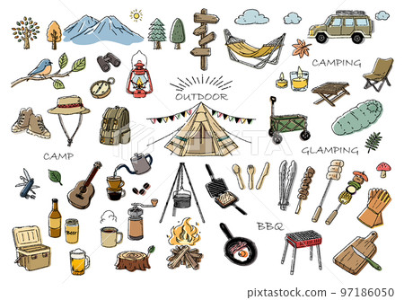 戶外手繪線描插圖集 97186050