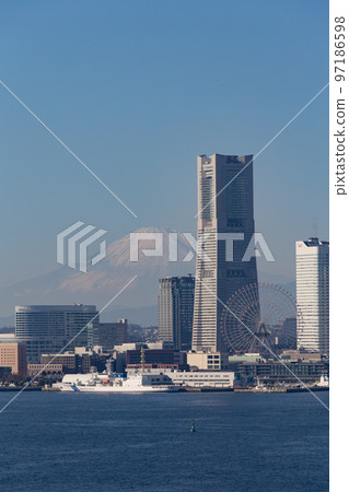 "Yokohama" Sunny Minato Mirai and Mt. Fuji "Yokohama" Sunny Minato Mirai and Mt. Fuji 97186598