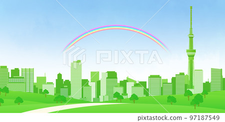 摩天大樓大城市背景素材 摩天大樓大城市背景素材 97187549
