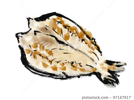 Atka鯖魚手繪日式插畫素材 97187917