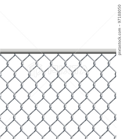 chain link fence wire mesh steel metal isolated on transparent background. Art design gate made. Prison barrier, secured property. 97188050