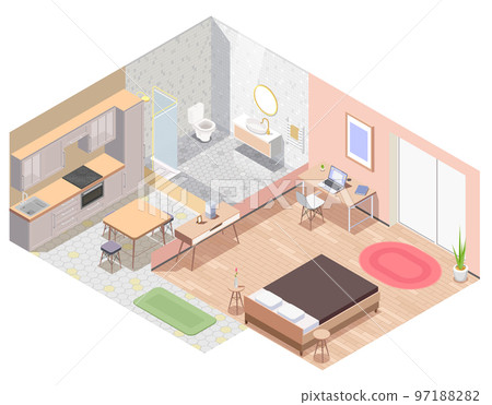 Interior Furniture Isometric Colored Composition Interior Furniture Isometric Colored Composition 97188282