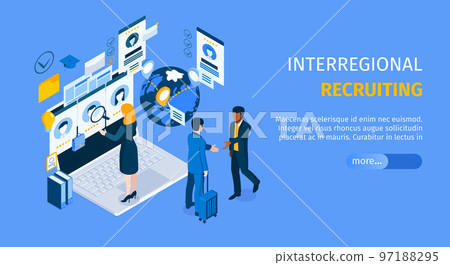 Recruiting Isometric Web Banner Recruiting Isometric Web Banner 97188295
