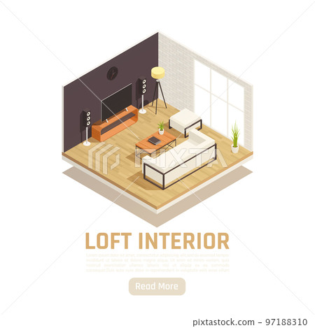 Loft Interior Isometric View Loft Interior Isometric View 97188310