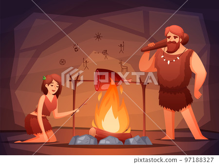 Caveman Home Flat Composition 97188327