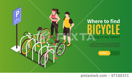 Bicycle Parking Horizontal Banner 97188351