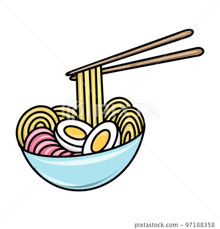 Vector Ramen Flat Design Japan Icon 97188358