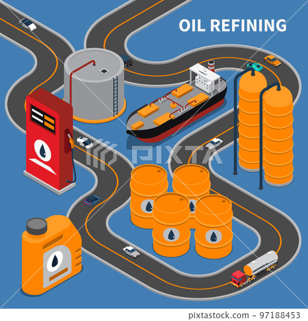 Oil Gas Industry Isometric Composition 97188453