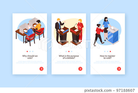 Isometric Voting Vertical Banners Isometric Voting Vertical Banners 97188607