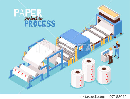 Paper Production Isometric Composition Paper Production Isometric Composition 97188611