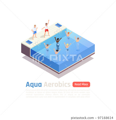 Aqua Aerobics Isometric Composition 97188614