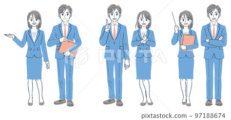 穿西裝的男女 面部表情姿勢全身圖解集(講解講解指南) 穿西裝的男女 面部表情姿勢全身圖解集(講解講解指南) 97188674