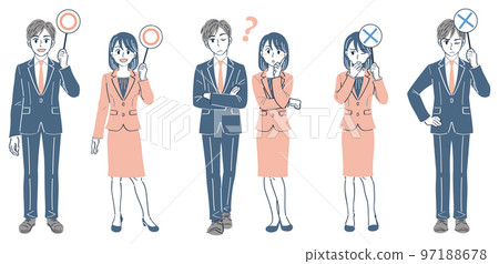 穿西裝的男女全身表情姿勢插畫集 穿西裝的男女全身表情姿勢插畫集 97188678