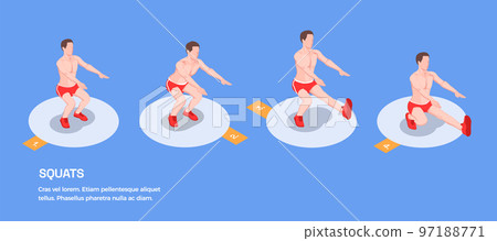 Squats Isometric Workout Background Squats Isometric Workout Background 97188771