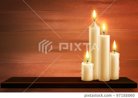 Candles On Table Background 97188860