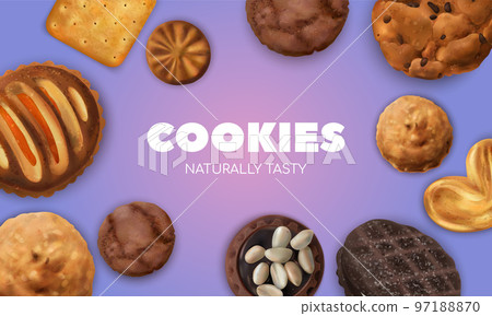 Realistic Cookies Composition Realistic Cookies Composition 97188870