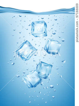 Frozen Water Cubes Composition 97188889