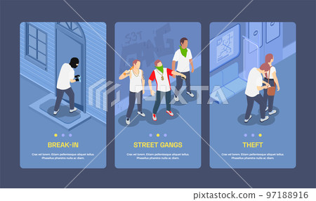 Street Gangs Isometric Banners Street Gangs Isometric Banners 97188916