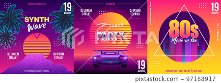 Retro Wave Design Concept Retro Wave Design Concept 97188917