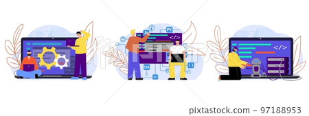 IT Specialist Flat Compositions 97188953
