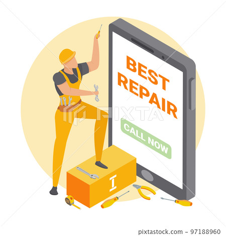 Handyman Repair Isometric Composition 97188960