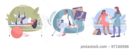 Fracture Composition Flat Icon Set 97188986